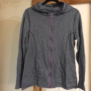 Eddie Bauer gray zip up hooded sweater